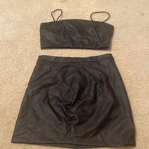 Shein two piece leather set